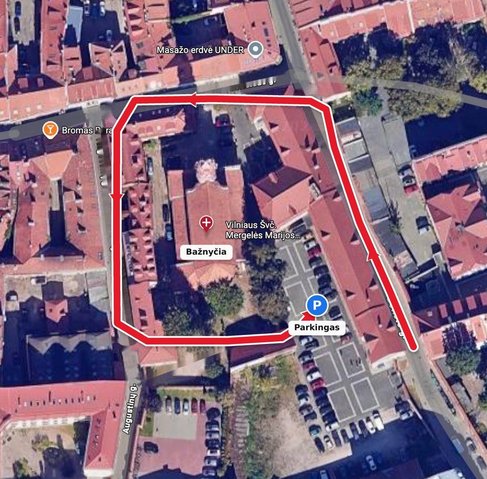 Parkavimo maršruto žemėlapis